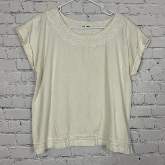 ROLLER RABBIT - White Embroidered Cotton Blouse - Picture 1 of 6